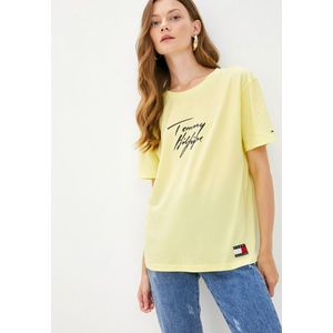Tommy Hilfiger dámské žluté tričko Logo obraz