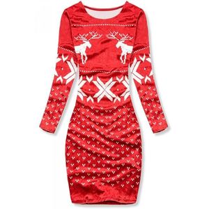 Červené sametové vánoční šaty obraz
