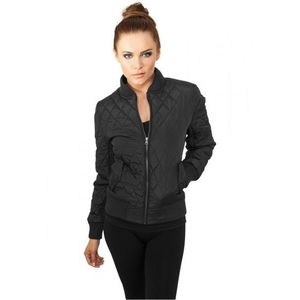 Urban Classics Ladies Diamond Quilt Nylon Jacket black obraz