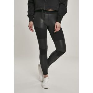 Urban Classics Ladies Fake Leather Tech Leggings black obraz