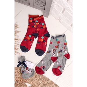 Šedo-bordové ponožky Eve Bamboo Party Dog Socks in a Bag - dvojbalení obraz