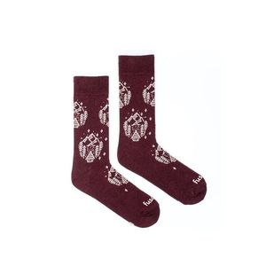 Bordové vzorované ponožky Drevenice obraz