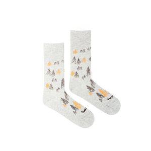Šedé vzorované ponožky Les v mlhe obraz