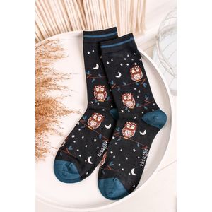 Tmavě modré vzorované ponožky Night Owl Bamboo Socks obraz