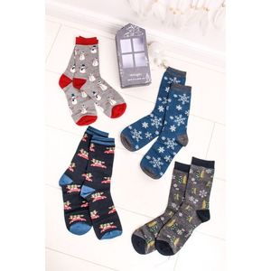 Pánské vícebarevné ponožky v dárkovém balení Edmund Bamboo Christmas Socks - čtyř balení obraz