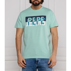 Pepe Jeans pánské tyrkysové tričko Micah obraz