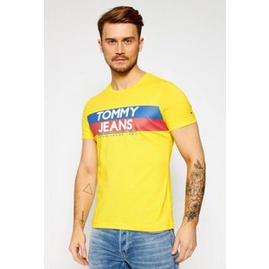 Tommy Jeans pánské žluté tričko Contrast color obraz