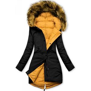 Černo-žlutá oboustranná zimní bunda obraz