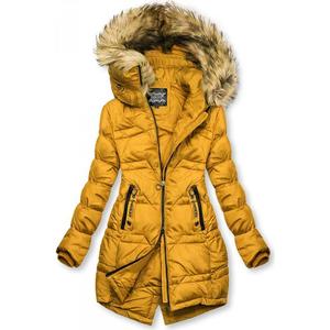 Hořčicově žlutá prošívaná bunda na podzim/zimu obraz