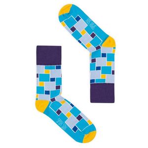 Unisex modro-žluté ponožky Spox Sox Abstraction obraz