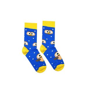 Modro-žluté ponožky Owl obraz