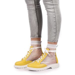Žluto-bílé kotníkové boty Venise obraz