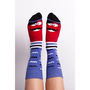 Modro-červené ponožky Vincento obraz