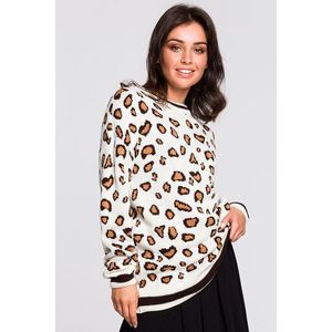 Smetanový leopardí pulovr BK029 obraz