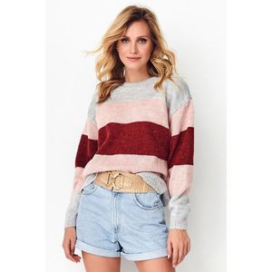 Šedo-růžový pulovr S86 obraz
