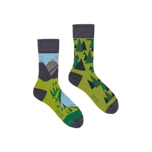 Šedo-zelené ponožky Spox Sox Over the hills obraz