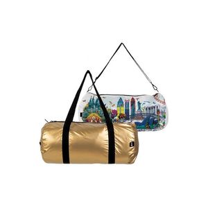 Vícebarevní oboustranní sportovní taška Kristjana S Williams Interiors Gold & World Skyline Weekender obraz