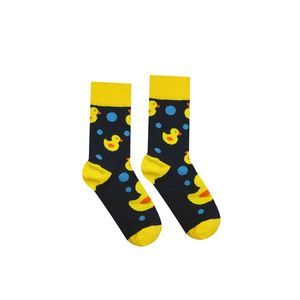 Černo-žluté ponožky Duck obraz