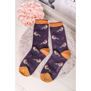 Fialové ponožky British Birds Socks obraz