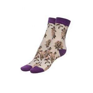 Béžovo-fialové ponožky Roses 100DEN obraz