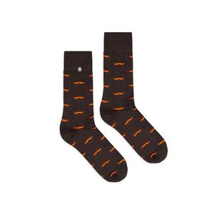 Hnědo-oranžové ponožky Mustache obraz