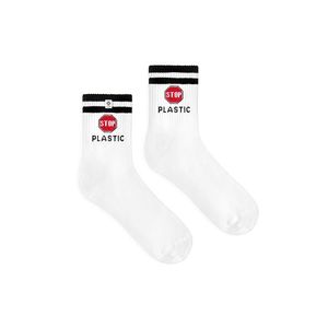 Bílé ponožky Stop Plastic obraz