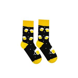 Žluto-černé ponožky Pivko obraz