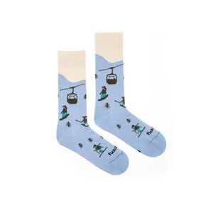 Světle modré ponožky Skiing obraz