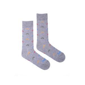 Šedé vzorované ponožky Cyklista šedý obraz