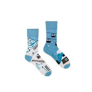 Modro-bílé ponožky Skiing obraz