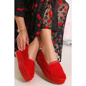 Červené platformové espadrilly Polly obraz