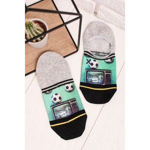 Pánské šedo-zelené kotníkové ponožky Soccer at TV obraz