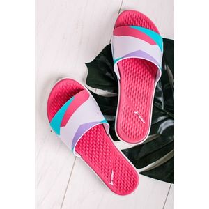Růžovo-bílé gumové pantofle Splash Slide obraz