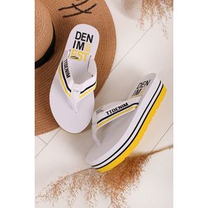 Bílo-žluté platformové pantofle 8095701 obraz