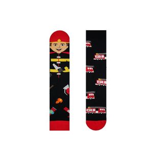 Černo-červené vzorované ponožky Fireman obraz