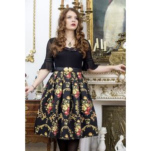 Černá vzorovaná midi sukně Baroque Roses obraz