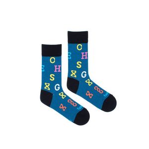Modré vzorované ponožky Céčka obraz