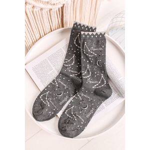 Tmavě šedé vzorované ponožky Capricorn Bamboo Zodiac Star Sign Socks obraz