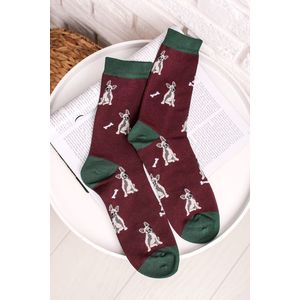 Pánské bordové vzorované ponožky Lyman Bamboo Dog Socks obraz