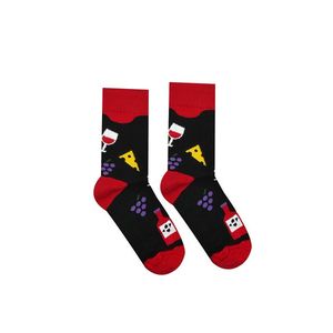 Černo-červené ponožky Vínopič obraz