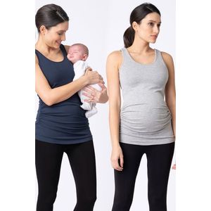 Šedo-modrý těhotenský top Aniza - dvojbalení obraz