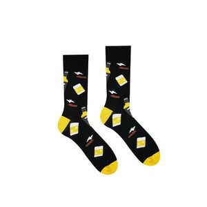 Černo-žluté vzorované ponožky Whisky obraz