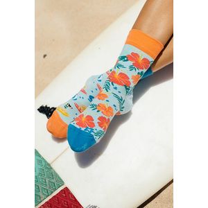 Oranžovo-světle modré ponožky Aloha Vibes obraz