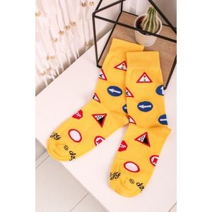Žluté vzorované ponožky Značky obraz