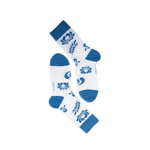 Modro-bílé ponožky Folk Socks obraz