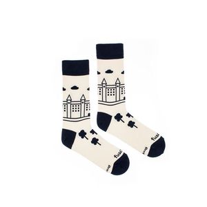 Černo-smetanové vzorované ponožky Bratislava Hrad obraz