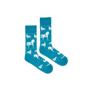 Modré vzorované ponožky Modrotlač Koník obraz