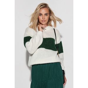 Zeleno-smetanový pulovr S102 obraz