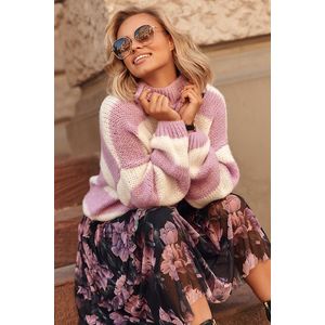 Světle fialovo-smetanový pulovr S106 obraz