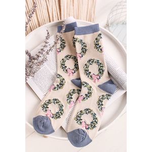 Béžové vzorované ponožky Adella Bamboo Christmas Reef obraz